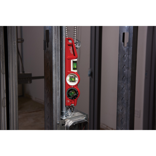 Die Cast Torpedo Level with 360 Degree Locking Vial, 10" L, Aluminum, 3 Vials, Magnetic Infinity Industrial Services Inc.