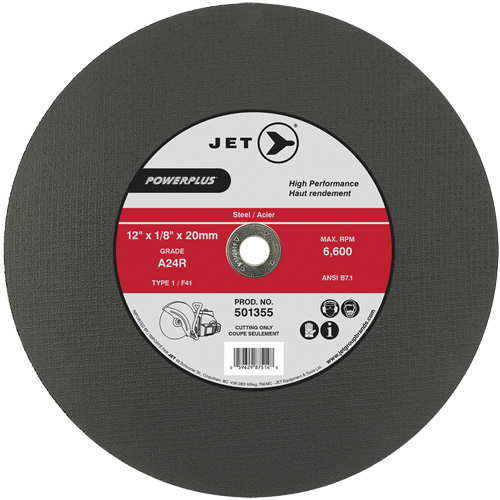 A24R PowerPlus Cut-Off Wheel, 12" x 1/8", 20 mm Arbor, Type 1, 6600 RPM Infinity Industrial Services Inc.