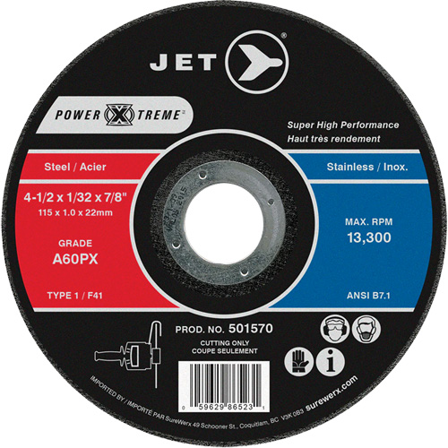 A60PX Power-Xtreme Cut-Off Wheel, 4-1/2" x 1/32", 7/8" Arbor, Type 1, 13300 RPM Infinity Industrial Services Inc.