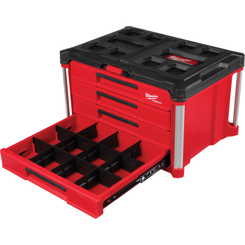 Boîte &agrave; outils avec 4 tiroirs PackOut, 16-3/10" x 22-1/5" x 14-3/10", Rouge Infinity Industrial Services Inc.