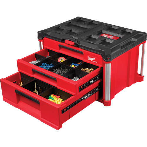 Boîte &agrave; outils avec 3 tiroirs PackOut, 16-3/10" x 22-1/5" x 14-3/10", Rouge Infinity Industrial Services Inc.