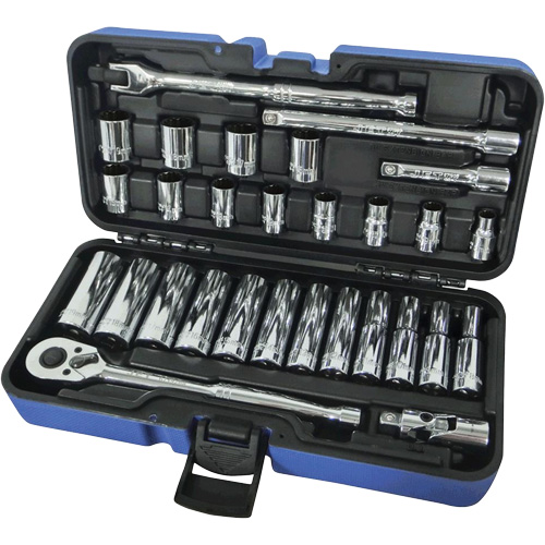 Jeux Rochets & douilles &agrave; 12 pans combin&eacute;s, 30 Mcx, Prise de 3/8", Profond Infinity Industrial Services Inc.