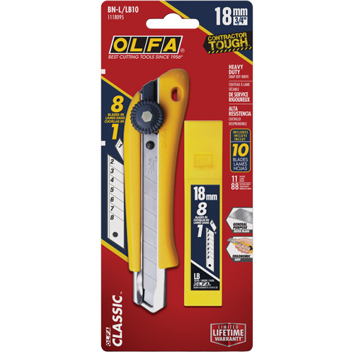 Heavy-Duty Utility Knife with Replacement Blades, 18 mm, Stainless Steel Blade Infinity Industrial Services Inc.