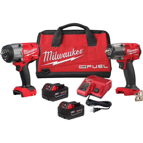 M18 FUEL 1/2" High Torque  & 3/8" Medium Torque Impact Wrenches Automotive Combo Kit, Lithium-Ion, 18 V Infinity Industrial Services Inc.