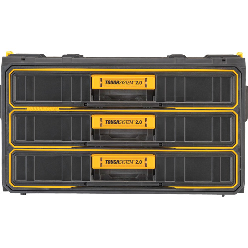 ToughSystem&reg; 2.0 Three-Drawer Unit, 21-4/5" x 12-3/10" x 12-3/5", Black/Yellow Infinity Industrial Services Inc.