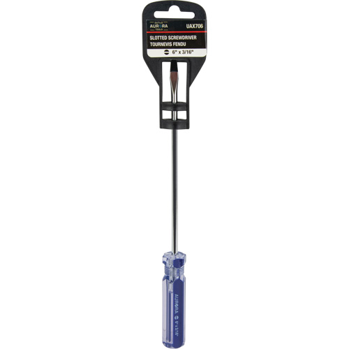 Tournevis &agrave; fente bleu transparent avec bandes, Tige de 3/16", Ronde, Prise en Plastique Infinity Industrial Services Inc.