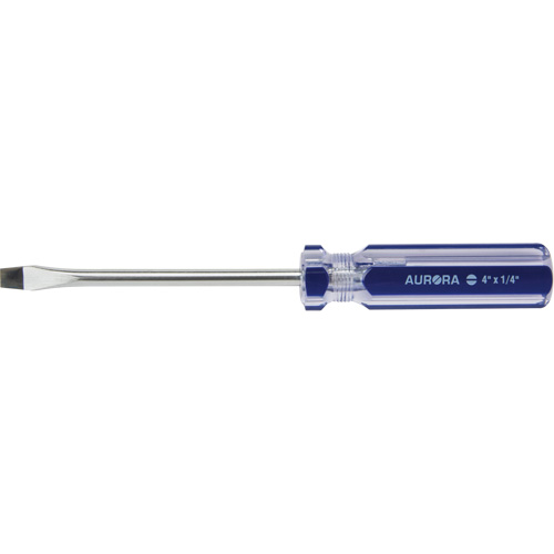 Blue Transparent Striped Slotted Screwdriver, 1/4" Tip, Round, Plastic Handle Infinity Industrial Services Inc.