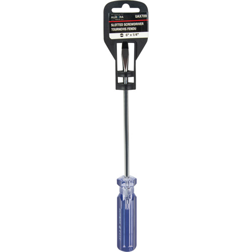 Tournevis &agrave; fente bleu transparent avec bandes, Tige de 1/4", Ronde, Prise en Plastique Infinity Industrial Services Inc.
