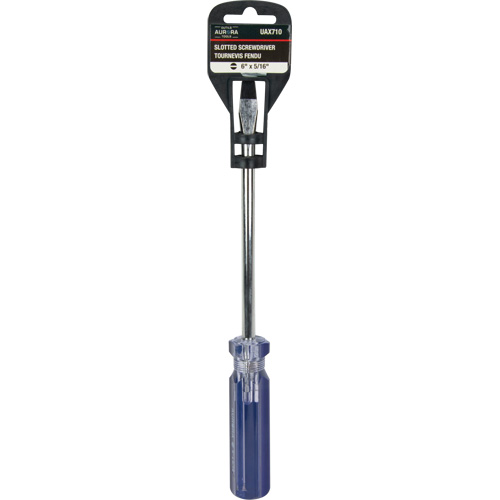 Blue Transparent Striped Slotted Screwdriver, 5/16" Tip, Round, Plastic Handle Infinity Industrial Services Inc.