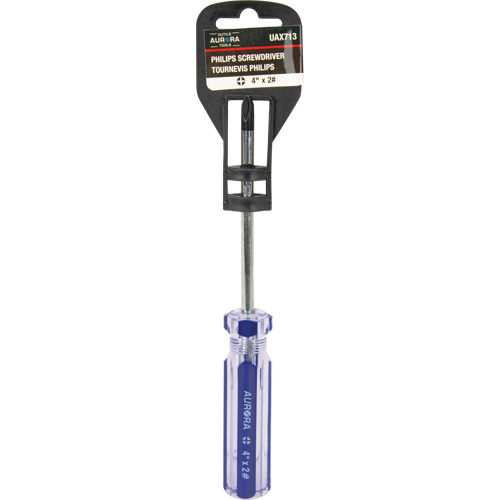 Tournevis Philips bleu transparent avec bandes, #2, Prise Plastique Infinity Industrial Services Inc.