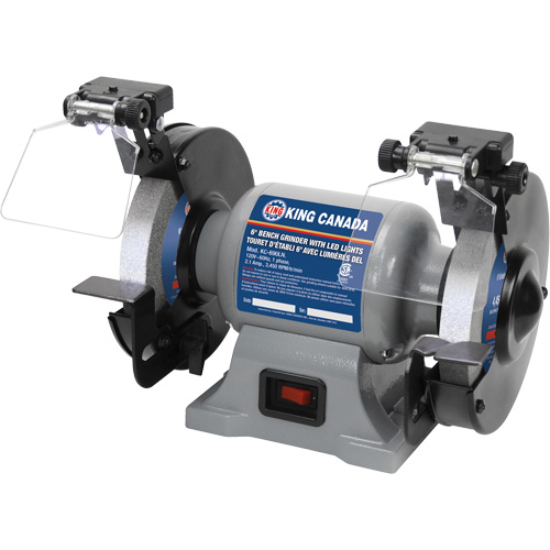 Bench Grinder with LED Lights, 6" Wheel Diameter, 3450 RPM Infinity Industrial Services Inc.