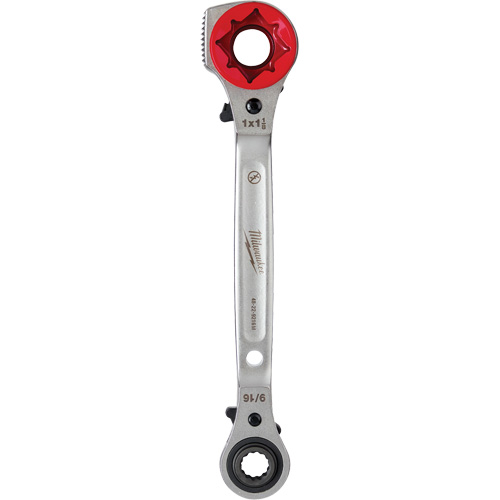 Lineman's 5-in-1 Ratcheting Wrench with Milled Strike Face, 3/4"/1"/1-1/8" Drive, Ergonomic Handle Infinity Industrial Services Inc.