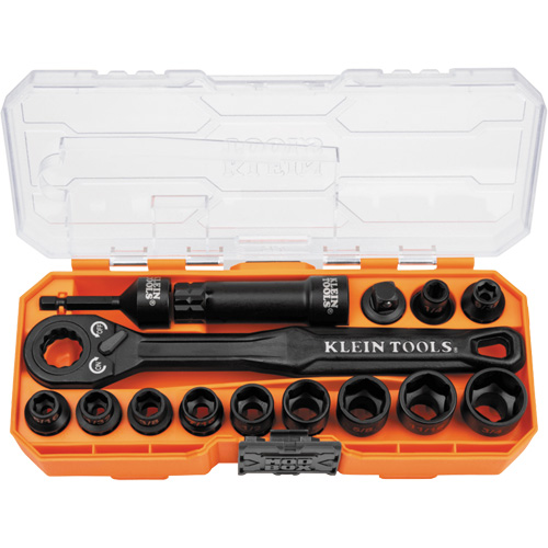 KNECT Essential Pass Through Impact Socket Set, 28 Pcs, Impact, 3/8" Drive Size Infinity Industrial Services Inc.