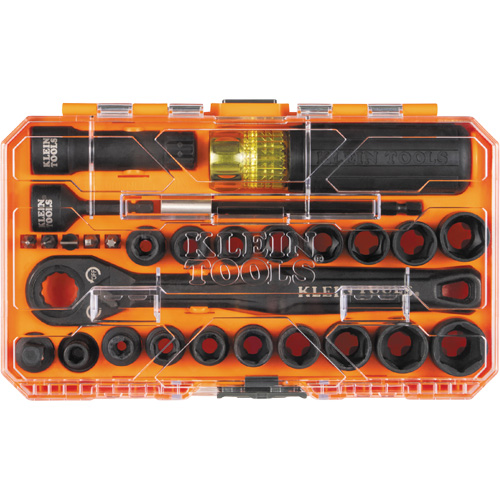 KNECT Essential Pass Through Impact Socket Set, 28 Pcs, Impact, 3/8" Drive Size Infinity Industrial Services Inc.