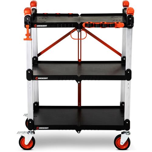 SITERUNNER 3-Shelf Folding Jobsite Cart, 30-3/5" L x 20" W x 42-1/2" H, Black Infinity Industrial Services Inc.