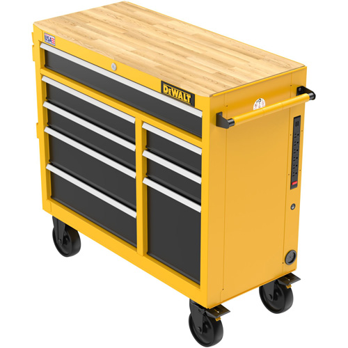 Postes de travail industriel mobile, 8 tiroirs, 40" la x Jaune Infinity Industrial Services Inc.