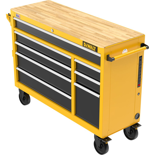 Heavy-Duty Mobile Workstation, 8 Drawers, 52" W x Yellow Infinity Industrial Services Inc.