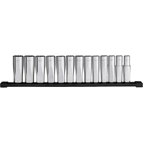 12-Point Deep Well Metric Socket Set, 13 Pcs, 1/2" Drive Size, Deep Infinity Industrial Services Inc.