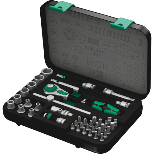 8100 SA 4 Zyklop Speed Ratchet Set, 41 Pcs, 1/4" Drive Size Infinity Industrial Services Inc.