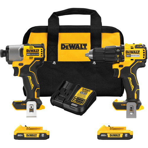 Brushless Compact Cordless 1/2" Hammer Drill & 1/4" Impact Driver Kit, Lithium-Ion, 20 V Infinity Industrial Services Inc.