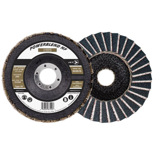 POWERBLEND NF Flap Disc, 4-1/2" x 7/8", Type 29, Z60 Grit, Zirconia Alumina Infinity Industrial Services Inc.