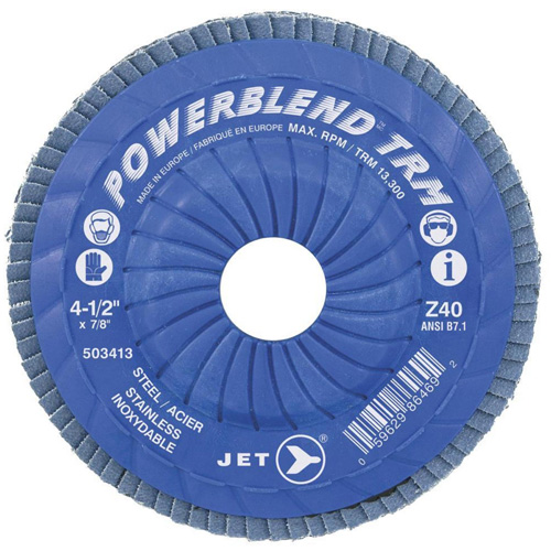 POWERBLEND TRM Trimmable Flap Disc, 4-1/2" x 7/8", Type 29, Z80 Grit, Zirconia Alumina Infinity Industrial Services Inc.