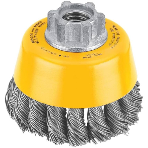 Brosse boisseau en fil de carbone torsad&eacute; &agrave; haute performance, 3" dia. x 5/8"-11 arbre Infinity Industrial Services Inc.