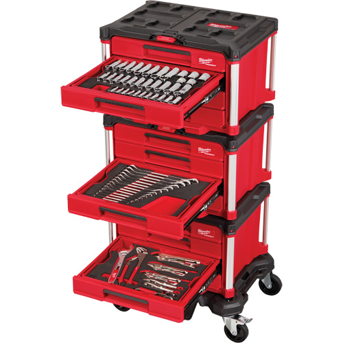 366-Piece Master Mechanics Hand Tool Set with PACKOUT Drawers & Dolly, 16-3/10" x 22-1/5" x 48-5/8", Black/Red Infinity Industrial Services Inc.