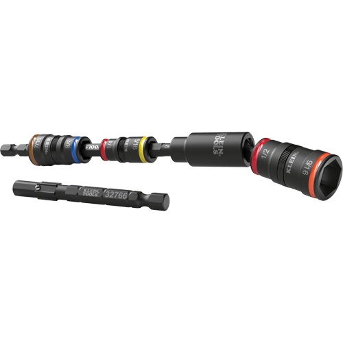 Impact Flip Socket Set With Swivel Adapter, Hex, 1/4" Drive, 6 Pcs Infinity Industrial Services Inc.