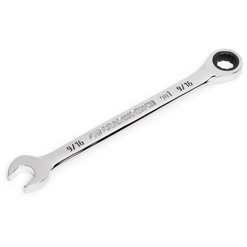 90-Tooth 12 Point Ratcheting Combination Wrench, 12 Point, 9/16", Chrome Finish Infinity Industrial Services Inc.