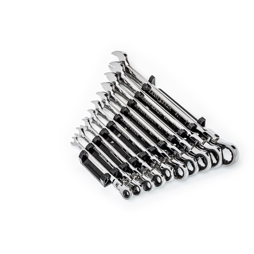 Jeu de cl&eacute;s SAE &agrave; 12 pans et 90 dents, T&ecirc;te articul&eacute;e/Combinaison &agrave; cliquet, 10 morceaux, Imp&eacute;rial Infinity Industrial Services Inc.