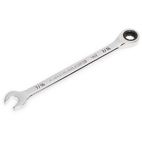 90-Tooth Ratcheting Combination Wrench, 12 Point, 7/16", Chrome Finish Infinity Industrial Services Inc.