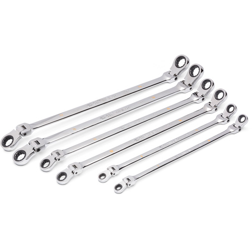 90-Tooth 12 Point Metric GearBox Double Ratcheting Wrench Set, Flex Head, 6 Pieces, Metric Infinity Industrial Services Inc.