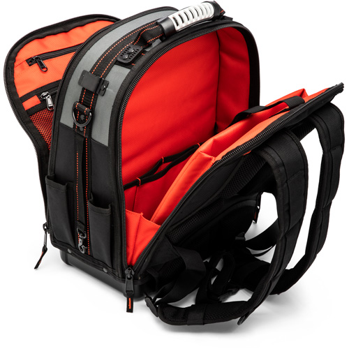 Tradesman Backpack, 18" L x 10" W, Black/Grey/Orange, Polyester Infinity Industrial Services Inc.
