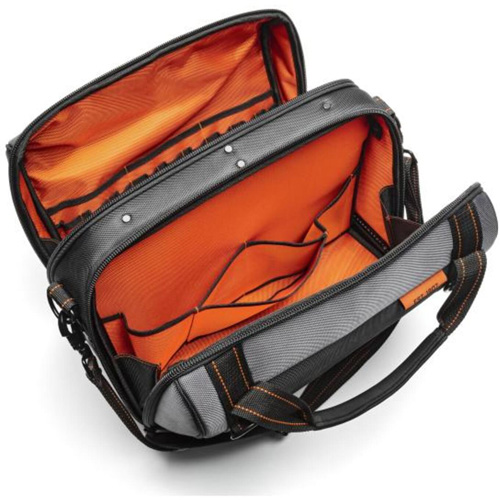 Sac ouvert de 17" pour outils d'ouvrier, Polyester, 3 pochettes, Noir/Gris/Orange Infinity Industrial Services Inc.