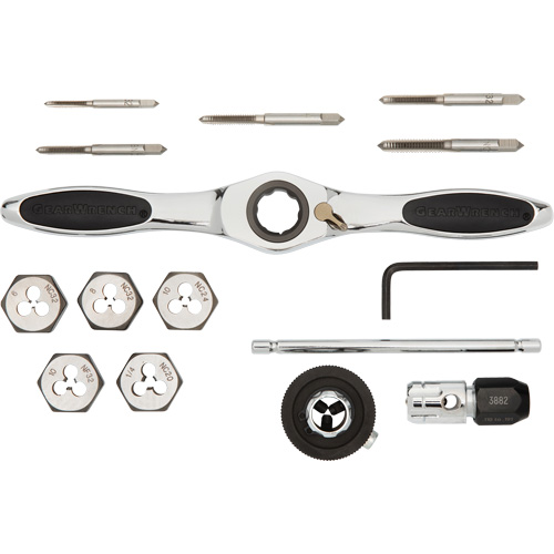 Jeu de tarauds et fili&egrave;res SAE &agrave; cliquet, 15 Morcea Infinity Industrial Services Inc.