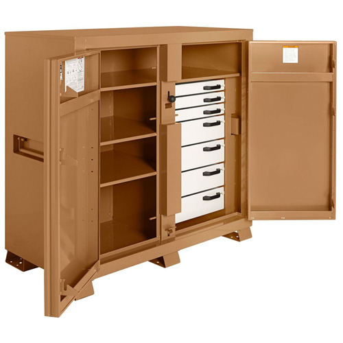 Model 112 Jobsite Cabinet with Padlock, Steel, 54.9 Cubic Feet, Tan Infinity Industrial Services Inc.