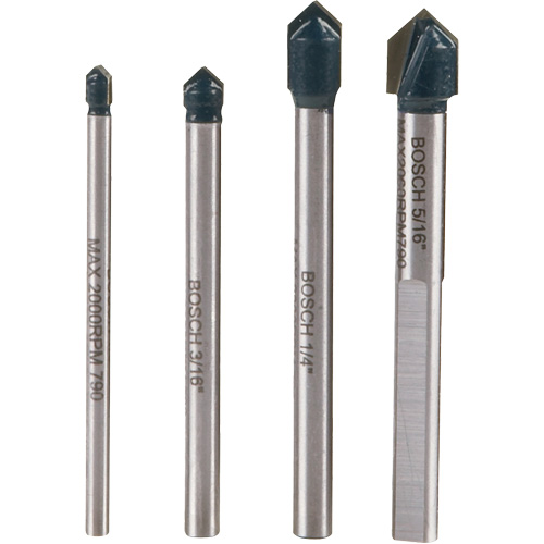 Glass & Tile Drill Bit Set, 4 Pieces, Carbide Infinity Industrial Services Inc.