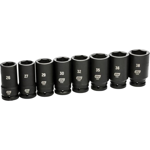Jeu de douilles SAE &agrave; 6 pans, 8 Mcx, Chocs, Prise de 3/4", Profond Infinity Industrial Services Inc.