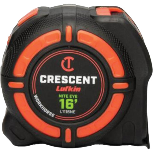 WORKHORSE NITE EYE Tape Measure, 1-1/4" x 16' Infinity Industrial Services Inc.