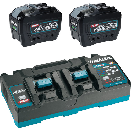 XGT Dual Port Rapid Charger Starter Kit with (2) 8 Ah Batteries, 40 V, Lithium-Ion Infinity Industrial Services Inc.