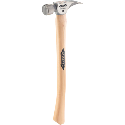 Marteau &agrave; face en titane frais&eacute;e avec manche incurv&eacute; en noyer, 14 oz, Prise en Bois, 18" lo Infinity Industrial Services Inc.