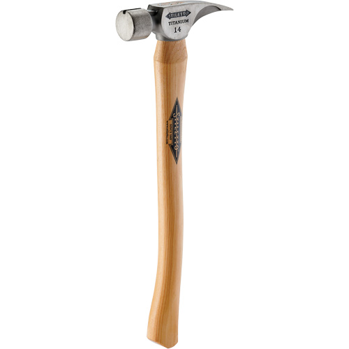 Titanium Smooth Face Hammer with Curved Hickory Handle, 14 oz., Wood Handle, 18" L Infinity Industrial Services Inc.