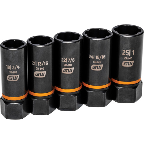 Bolt Biter Extraction Socket Set, 5 Pcs, Impact, 1/2" Drive Size, Deep Infinity Industrial Services Inc.