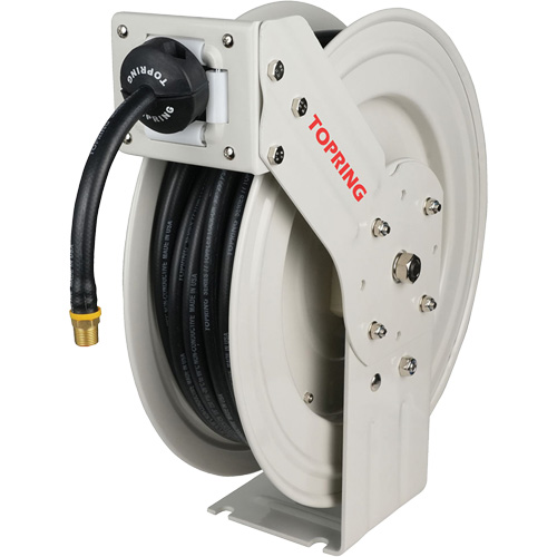 D&eacute;vidoir de tuyau &agrave; rappel automatique &agrave; bras simple de type L MAXREEL avec tuyau en caoutchouc, Air, 3/8" x 50', Tuyau simple, 250 PSI Infinity Industrial Services Inc.