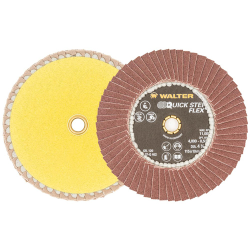 QUICK-STEP FLEX Flap Disc, 4-1/2" x Type 29, 120 Grit, Aluminum Oxide Infinity Industrial Services Inc.