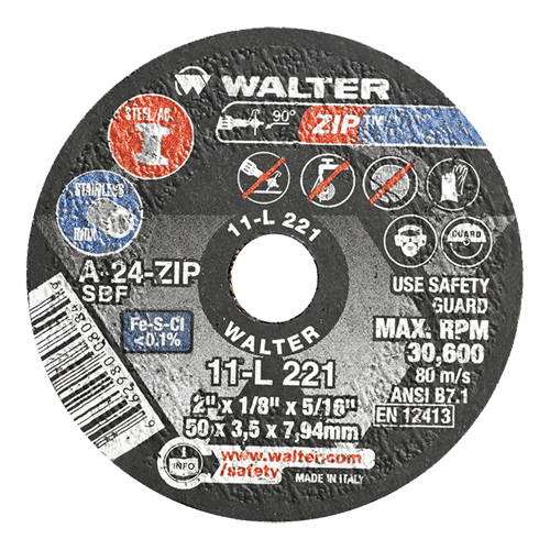 Portable Small Diameter Reinforced Cut-Off Wheels - Zip, 2" x 1/8", 5/16" Arbor, Type 1, Aluminum Oxide, 31000 RPM Infinity Industrial Services Inc.