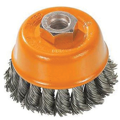 Knot-Twisted Wire Cup Brush, 3" Dia. x M10x1.25 Arbor Infinity Industrial Services Inc.