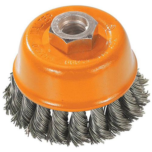 Knot-Twisted Wire Cup Brush, 3" Dia. x M10x1.5 Arbor Infinity Industrial Services Inc.