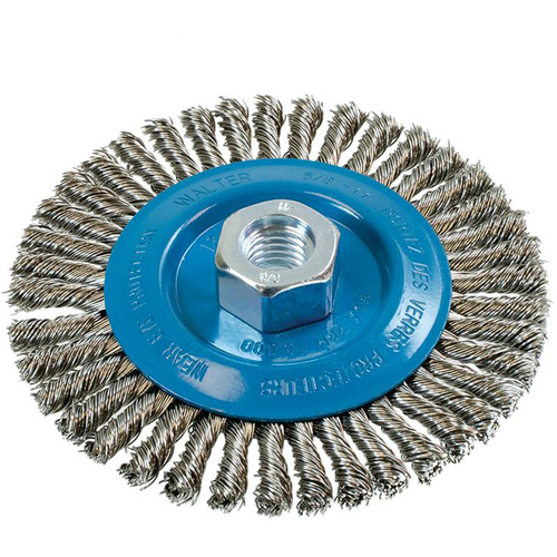 Knot-Twisted Stringer Bead Wire Wheel, 5" Dia., 0.02" Fill, 5/8"-11 Arbor, Aluminum/Stainless Steel Infinity Industrial Services Inc.